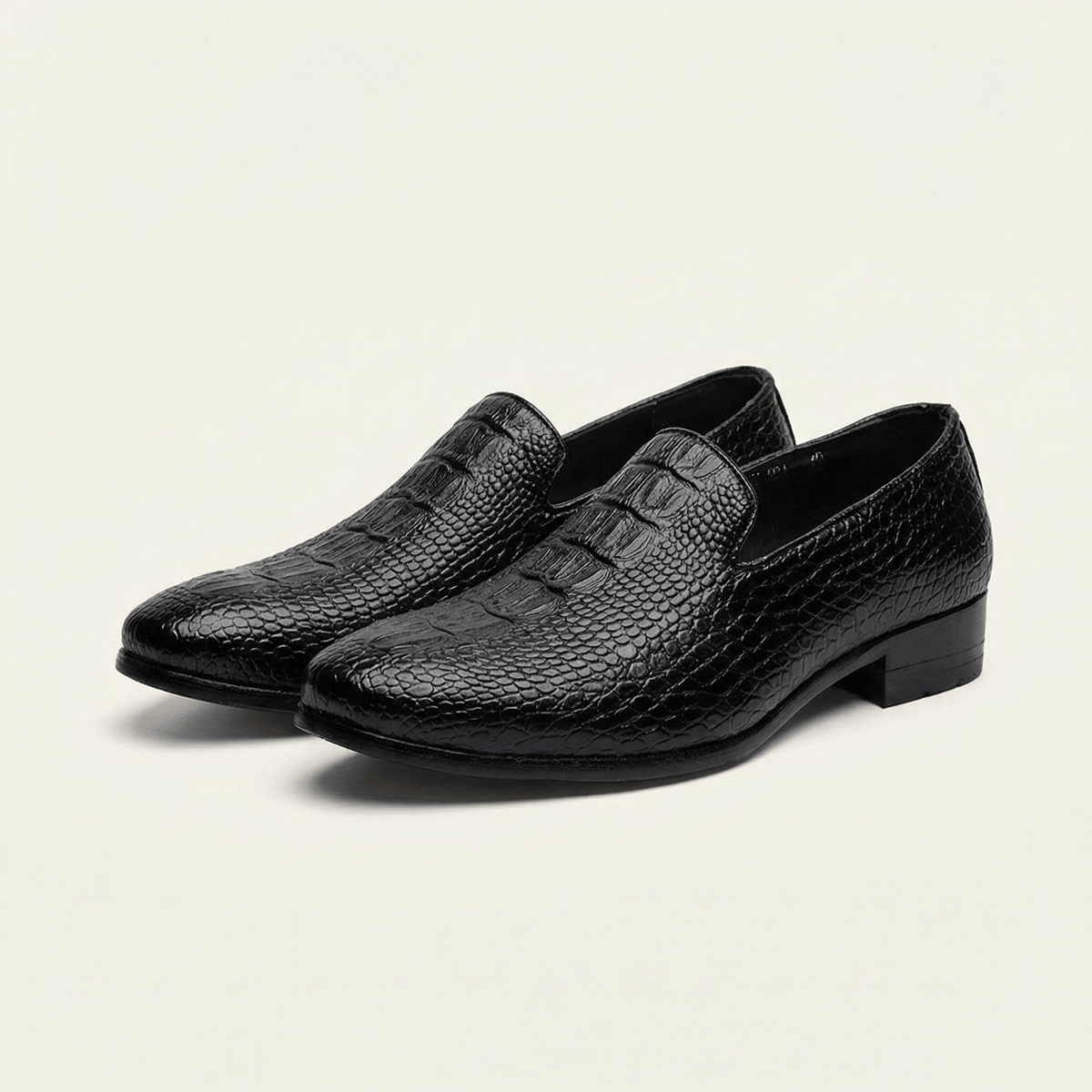 Mocassin homme effet cuir crocodile en PU - image 5