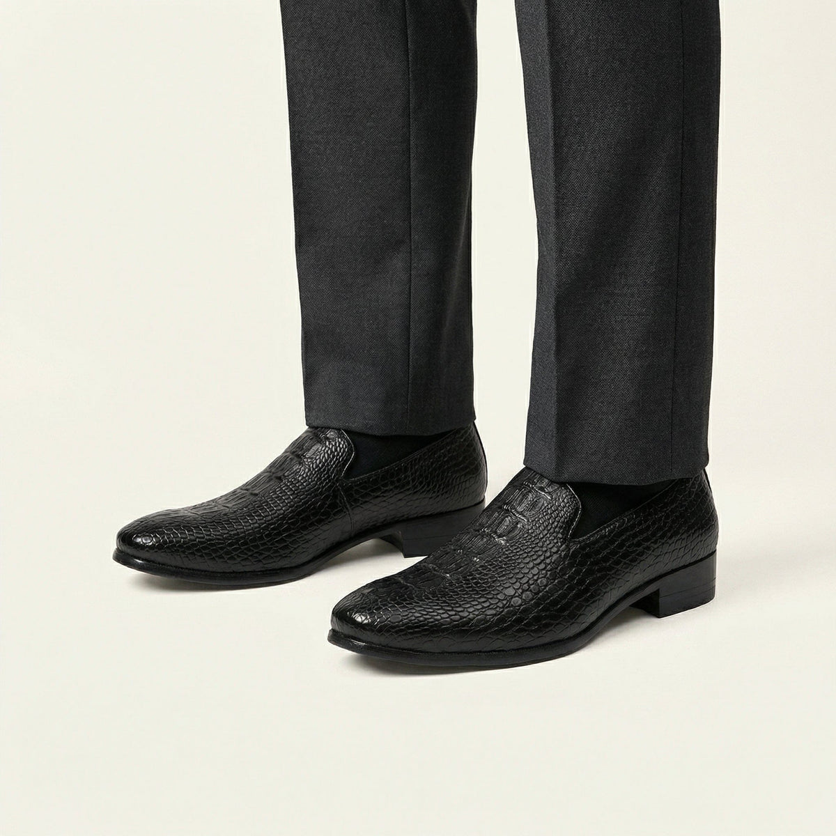 Mocassin homme effet cuir crocodile en PU - image 6