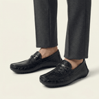 Mocassin Homme en Cuir Embossé Froissé à Boucle Métal - image 3