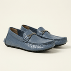 Mocassin Homme en Cuir Embossé Froissé à Boucle Métal - image 8