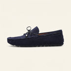 Mocassin Homme en Suédine avec Lacets - Bleu Marine