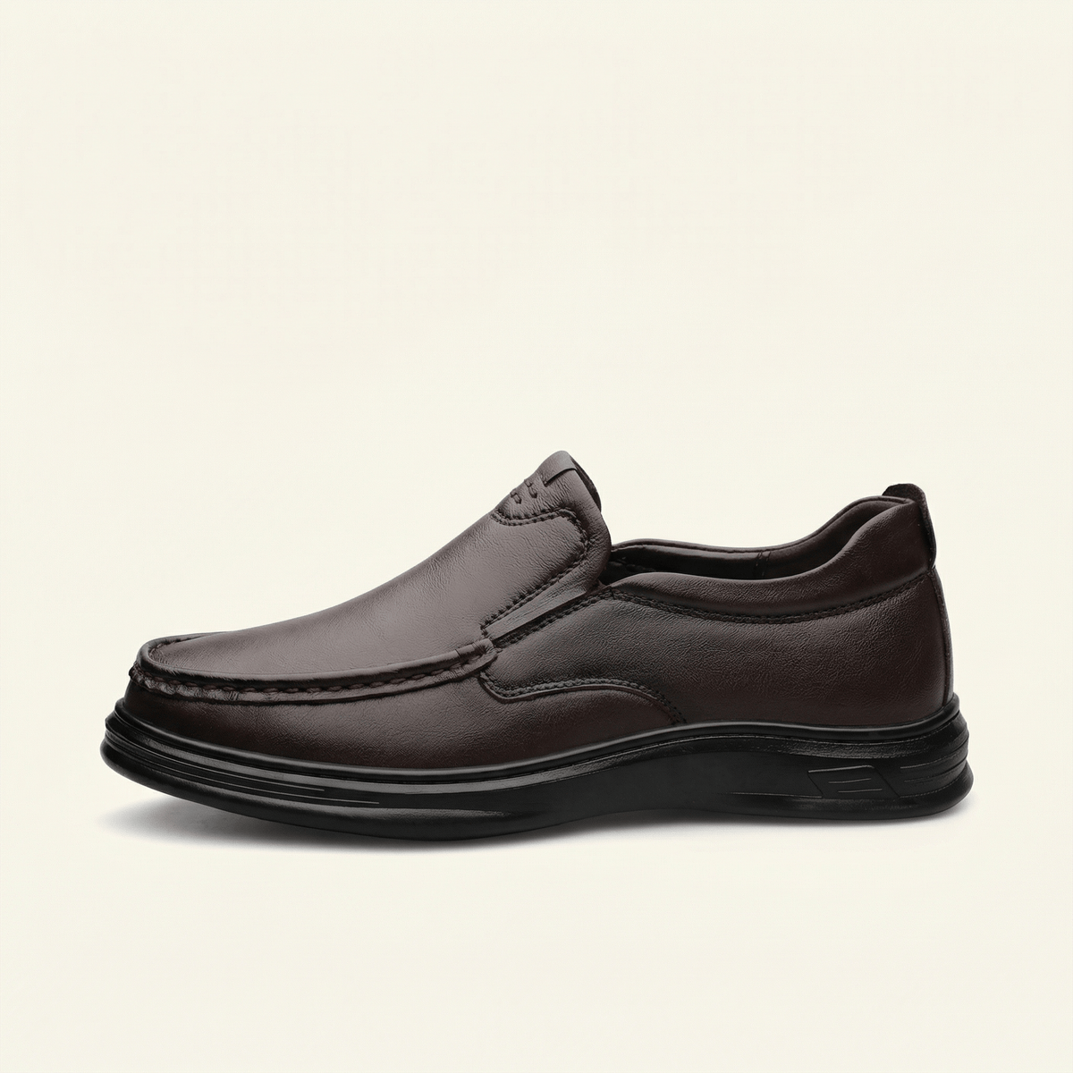 Mocassin Homme Fermé Confort en Cuir - Marron