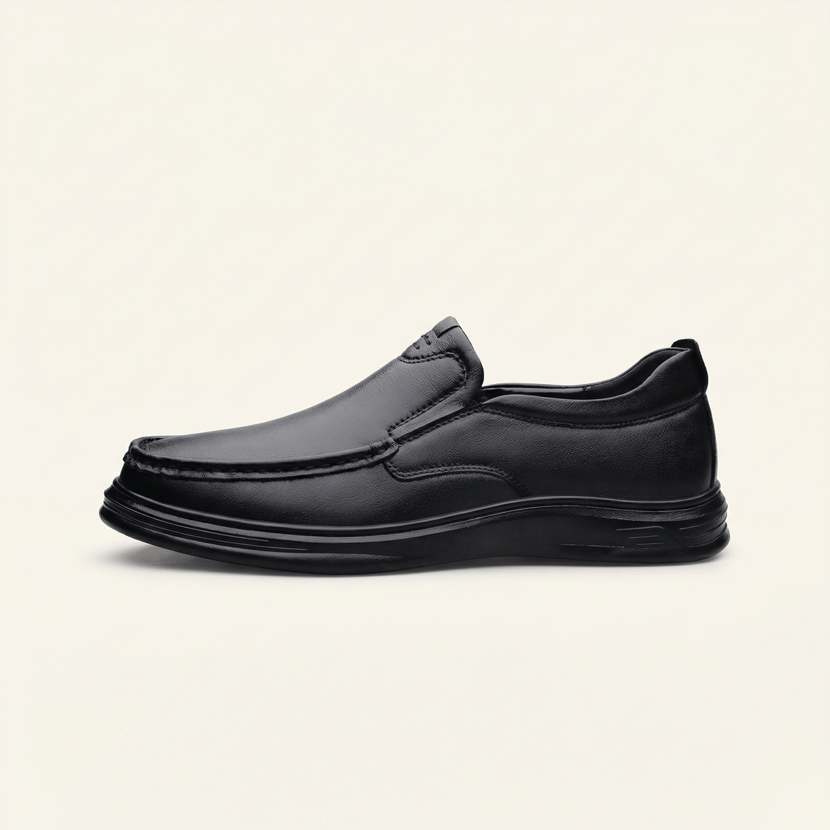 Mocassin Homme Fermé Confort en Cuir - Noir