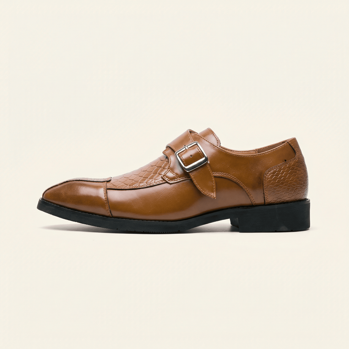 Mocassin Homme Habillé à Boucle Décorative - Marron