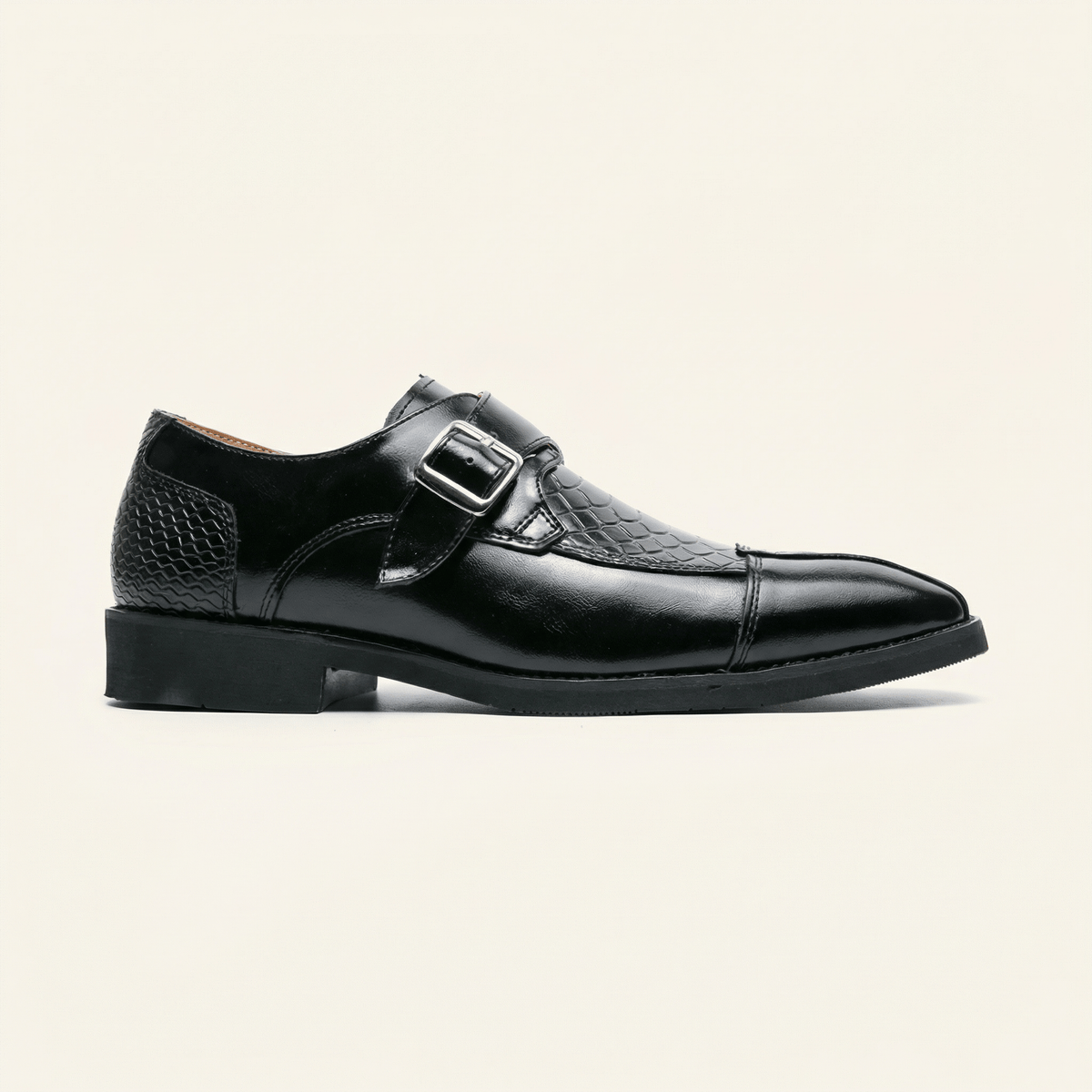 Mocassin Homme Habillé à Boucle Décorative - Noir