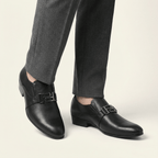 Mocassin Homme Habillé Slip-on à Ornement Métallique en Cuir - image 3