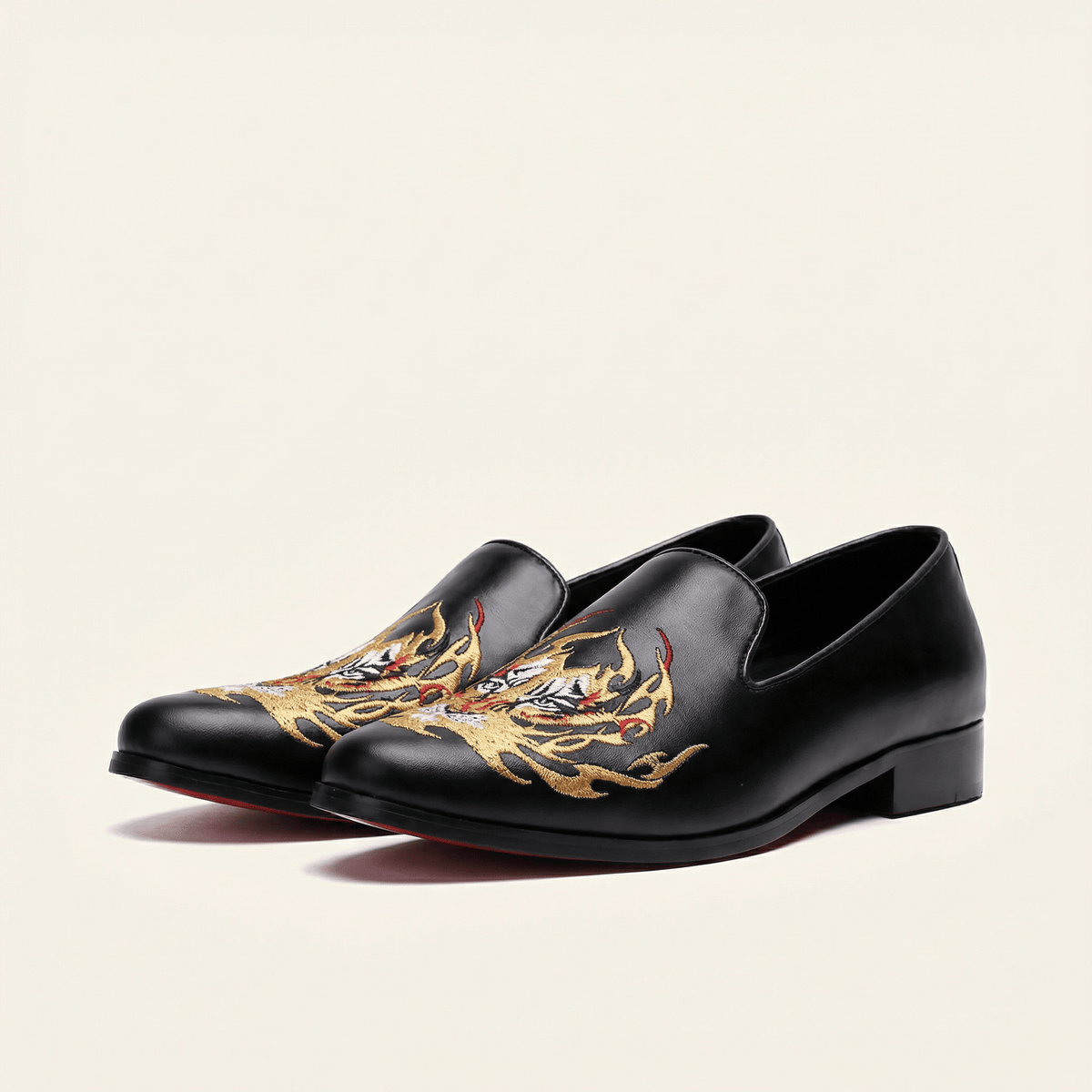 Mocassin Homme Mariage en Cuir Lisse Bordé Dragon - image 2