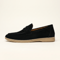 Mocassin Homme Penny Épuré Souple en Daim - Noir