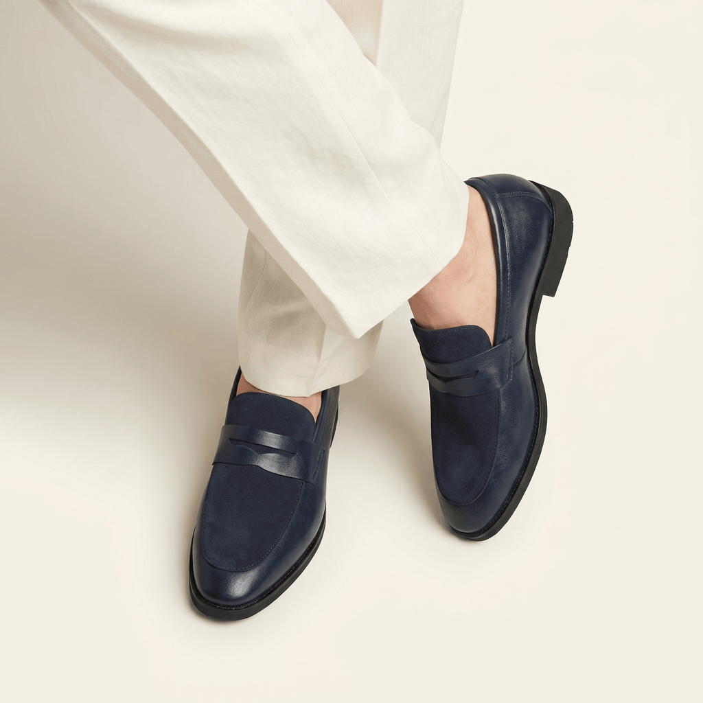 Mocassin Homme Penny Loafer avec Talon en Cuir Velours - image 4
