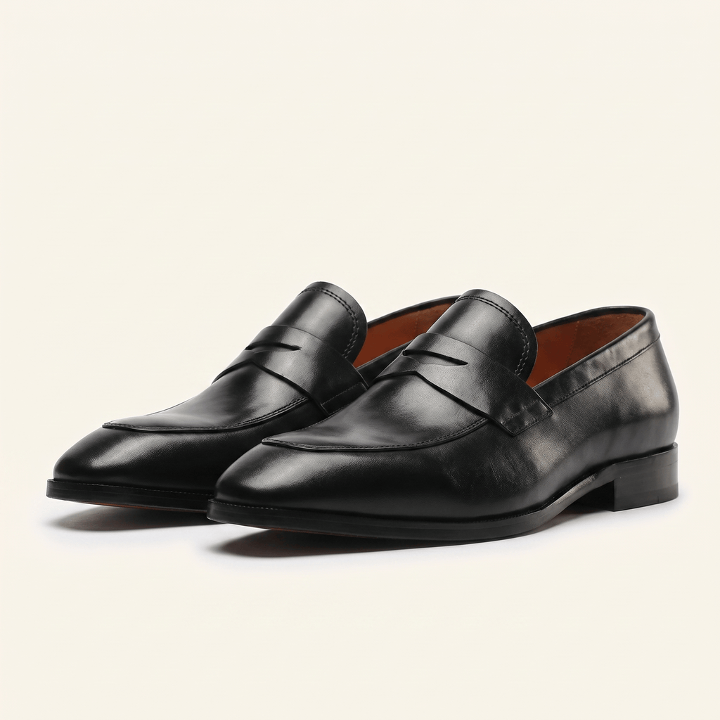 Mocassin Homme Penny Loafer Bout Effilé en Cuir Lisse - image 2