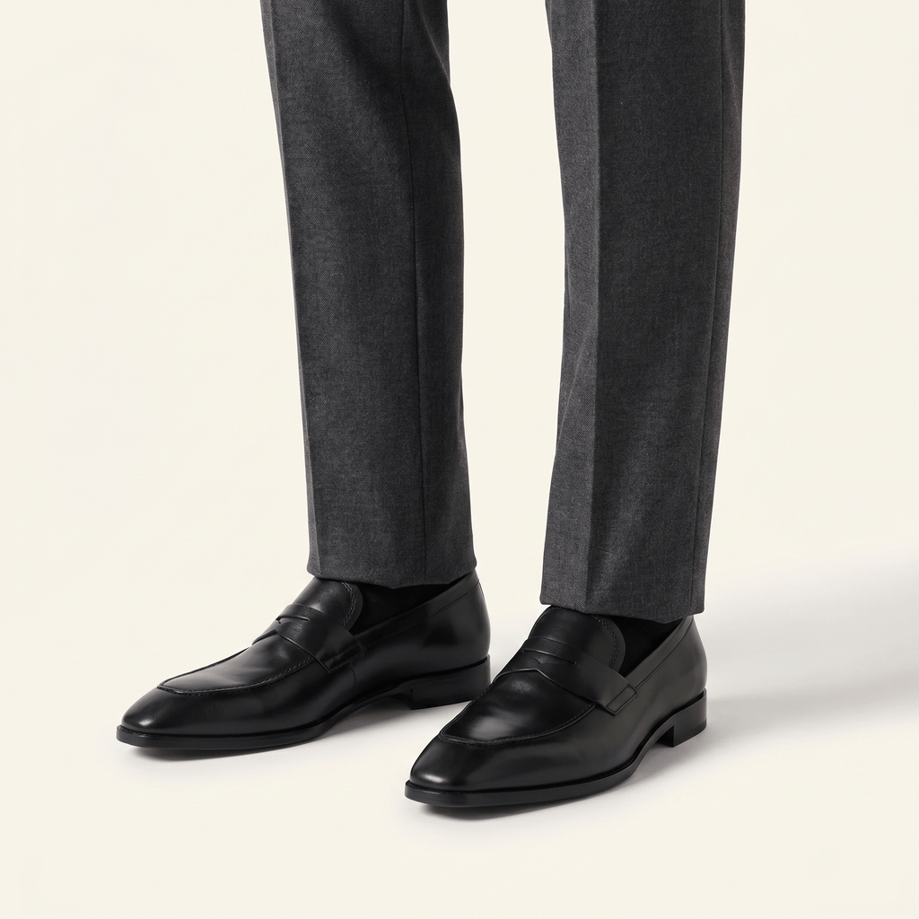Mocassin Homme Penny Loafer Bout Effilé en Cuir Lisse - image 3
