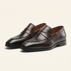 Mocassin Homme Penny Loafer Bout Effilé en Cuir Lisse - image 5