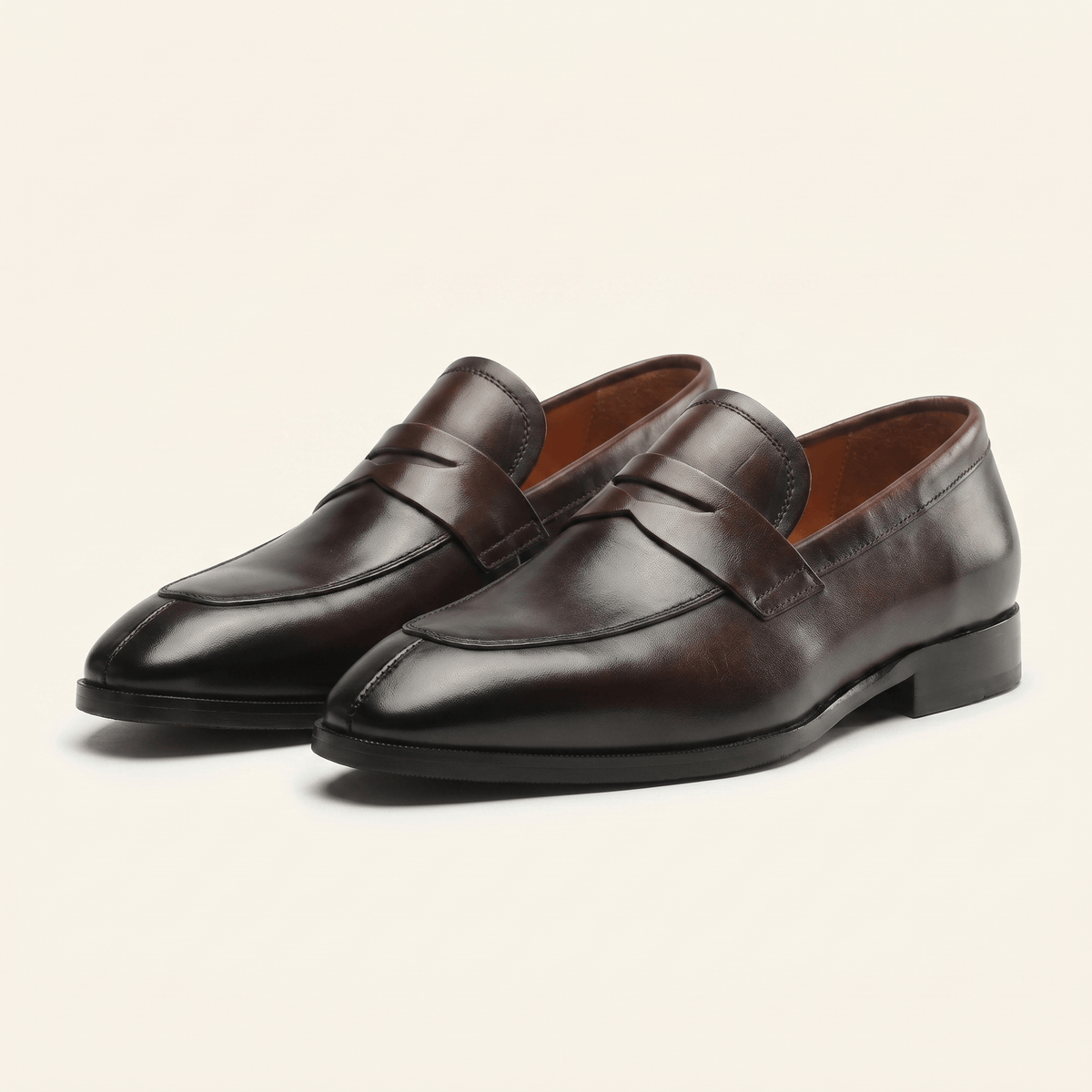 Mocassin Homme Penny Loafer Bout Effilé en Cuir Lisse - image 5