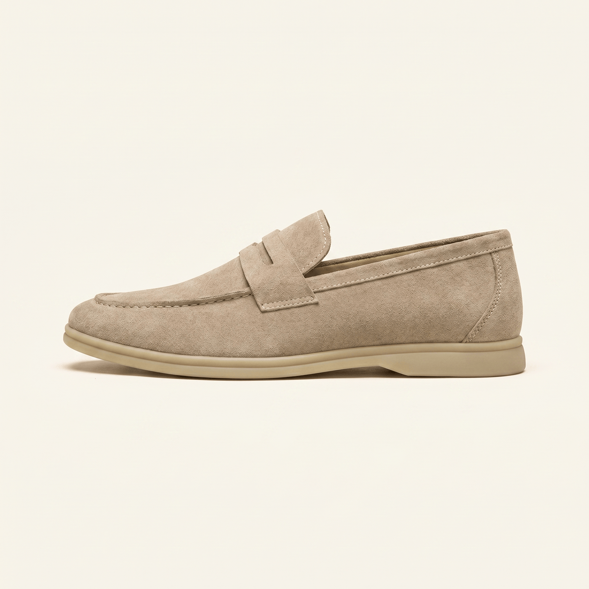 Mocassin Homme Penny Loafer Casual en Suédé - Beige