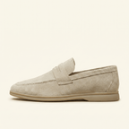 Mocassin Homme Penny Loafer Casual en Suédé - Ivoire