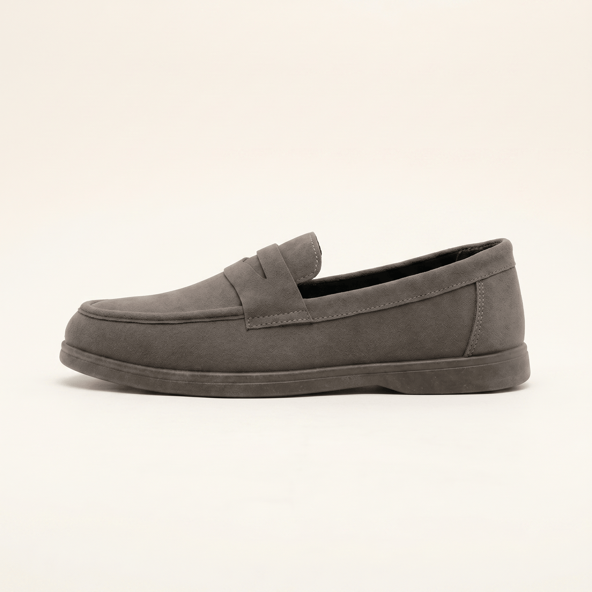 Mocassin Homme Penny Loafer Classique Souple en Velours - Gris