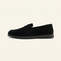 Mocassin Homme Penny Loafer Classique Souple en Velours - Noir