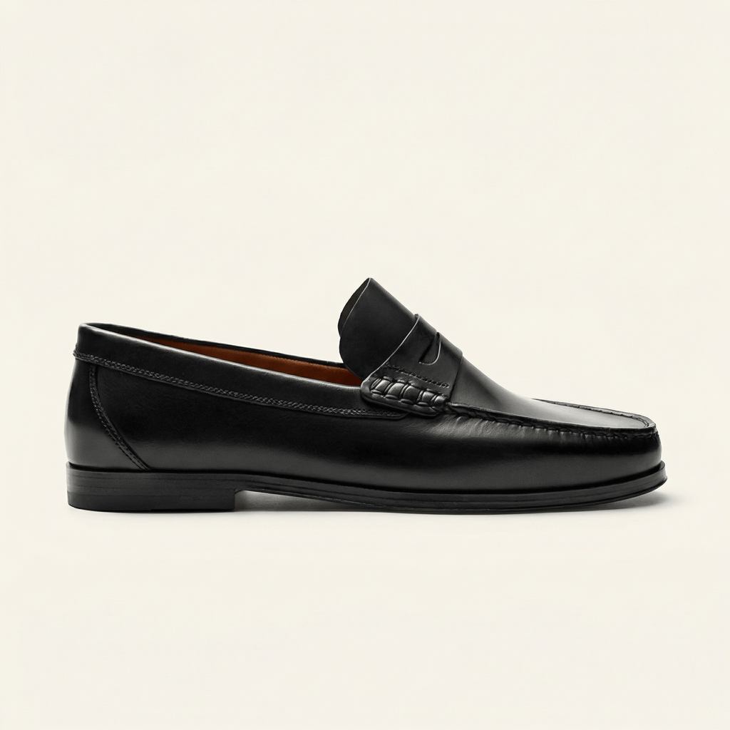 Mocassin Homme Penny Loafer en Cuir - Noir