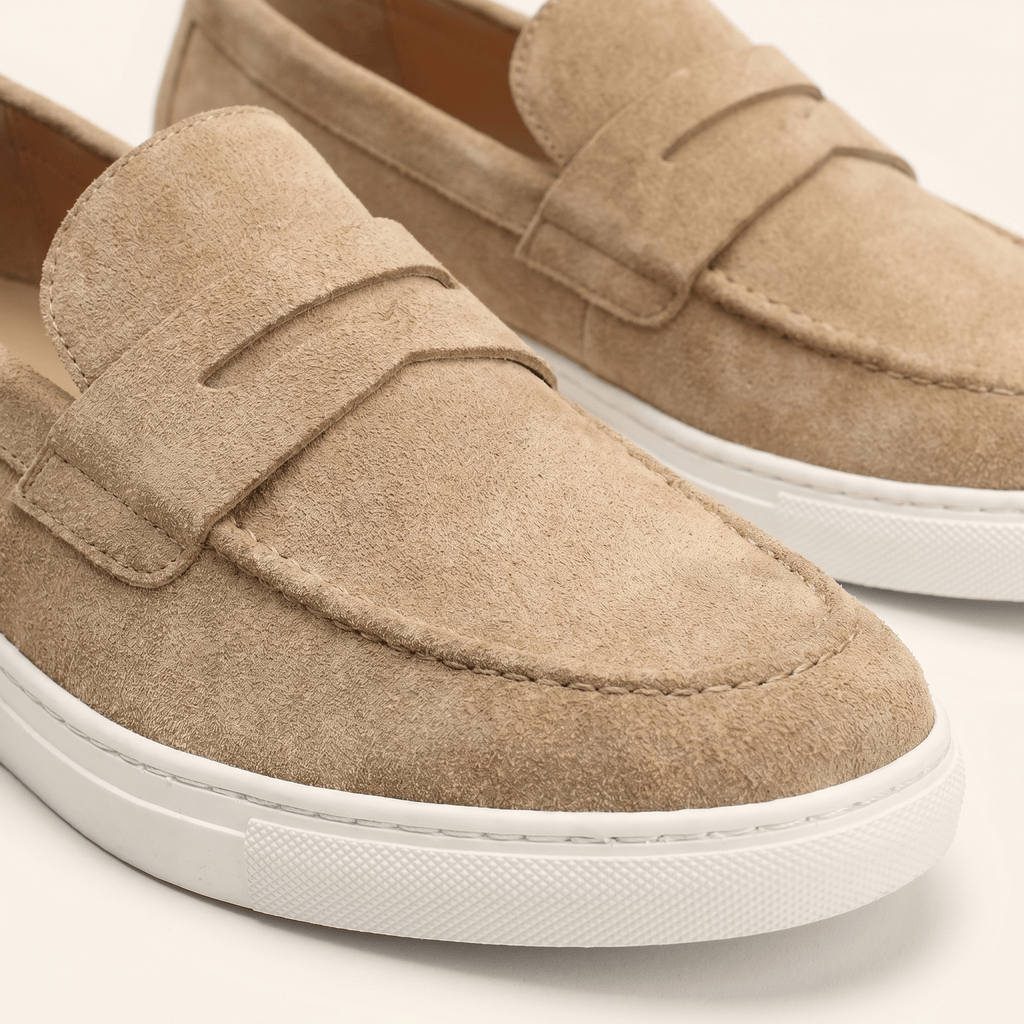 Mocassin Homme Penny Loafer en Daim à Semelle Contrastée - image 3