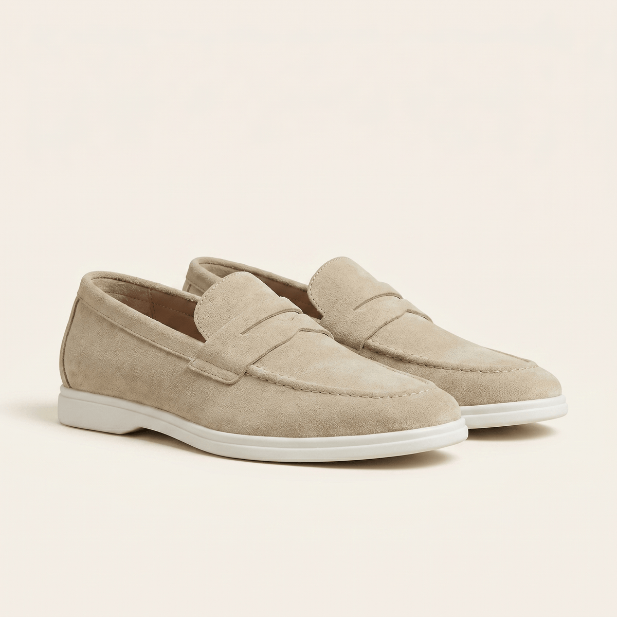 Mocassin Homme Penny Loafer en Daim à Semelle Contrastée - image 7