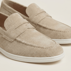 Mocassin Homme Penny Loafer en Daim à Semelle Contrastée - image 8