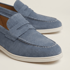 Mocassin Homme Penny Loafer en Daim à Semelle Contrastée - image 13