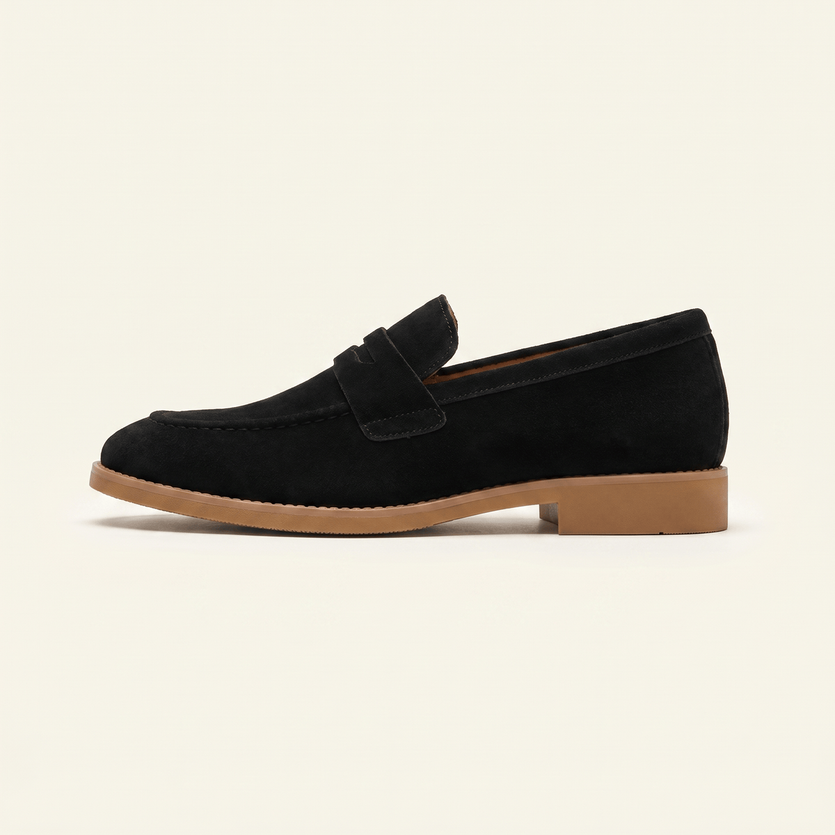 Mocassin Homme Penny Loafer Habillé en Daim - Noir