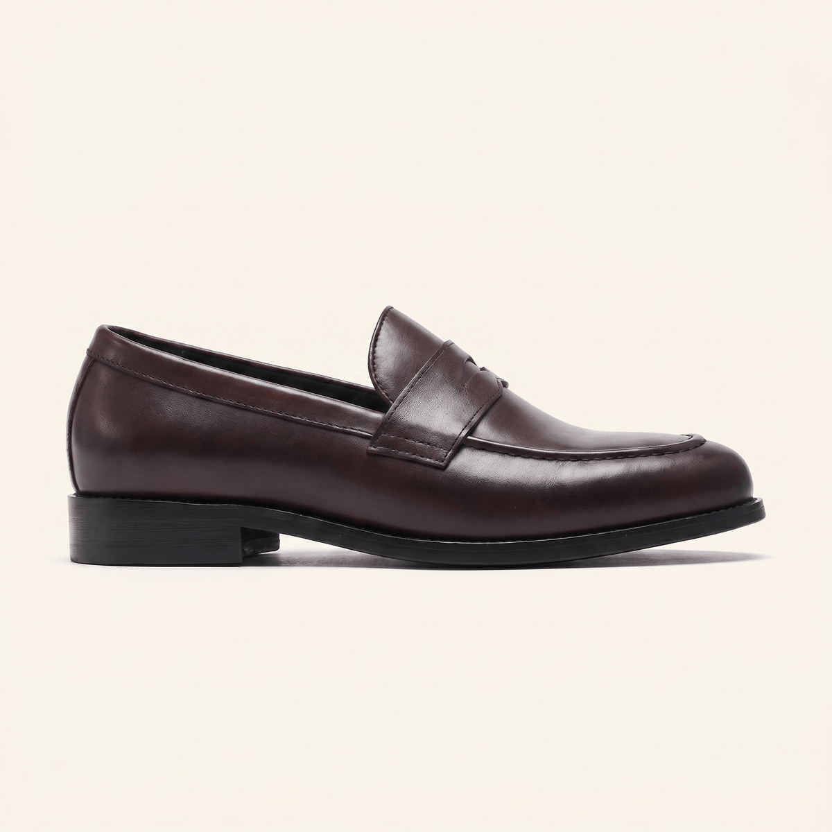 Mocassin Homme Penny Loafer Intemporel en Cuir Lisse - Marron