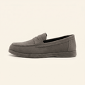 Mocassin Homme Penny Loafer Souple en Suédé - Gris