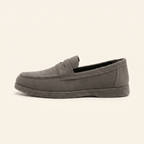 Mocassin Homme Penny Loafer Souple en Suédé - Gris