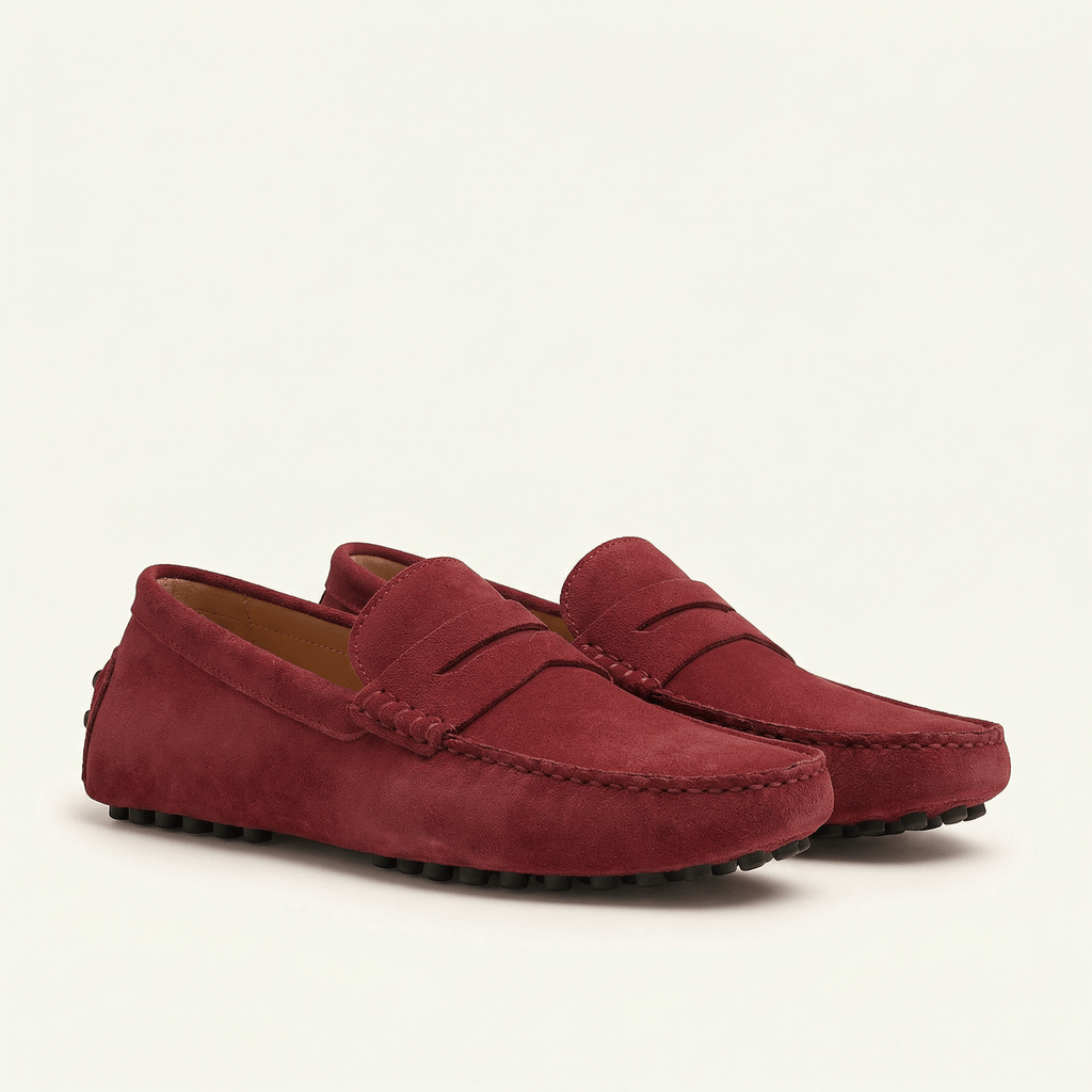 Mocassin Homme Souple en Cuir Suédé à Bande - image 2