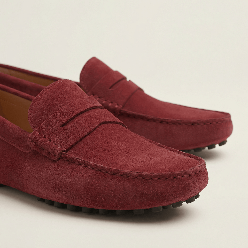 Mocassin Homme Souple en Cuir Suédé à Bande - image 3