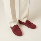 Mocassin Homme Souple en Cuir Suédé à Bande - image 4
