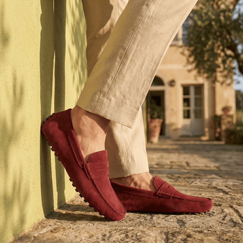 Mocassin Homme Souple en Cuir Suédé à Bande - image 5