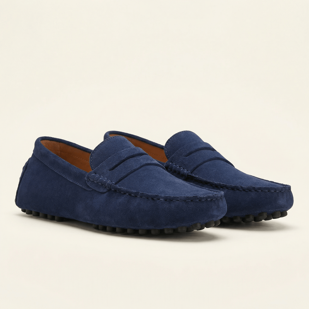 Mocassin Homme Souple en Cuir Suédé à Bande - image 7