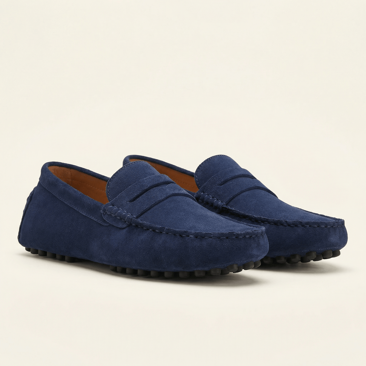 Mocassin Homme Souple en Cuir Suédé à Bande - image 7