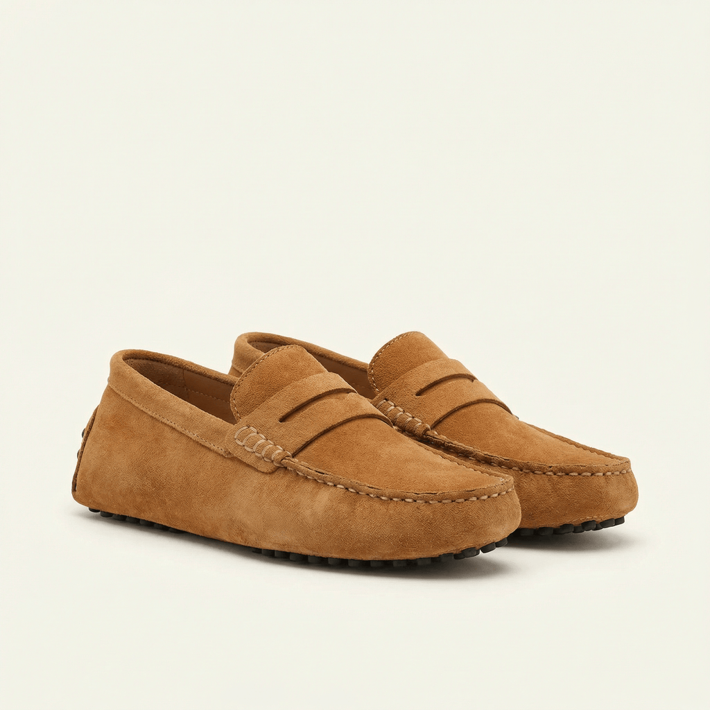 Mocassin Homme Souple en Cuir Suédé à Bande - image 12