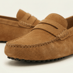 Mocassin Homme Souple en Cuir Suédé à Bande - image 13