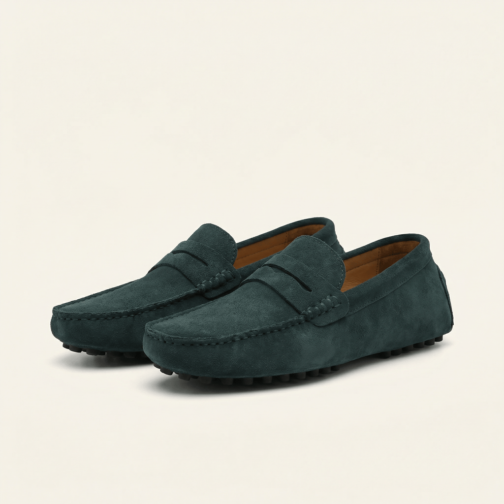 Mocassin Homme Souple en Cuir Suédé à Bande - image 17