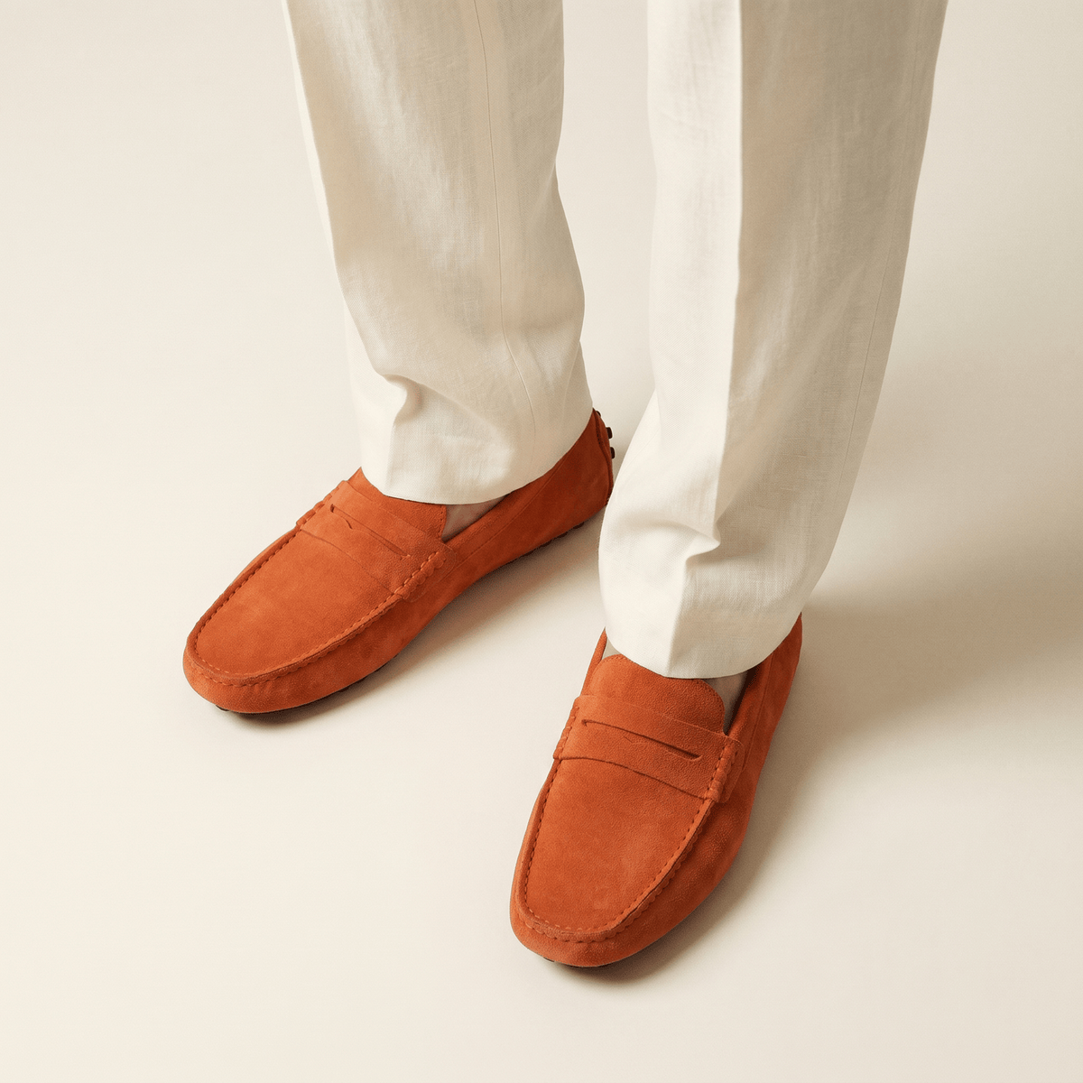 Mocassin Homme Souple en Cuir Suédé à Bande - image 24