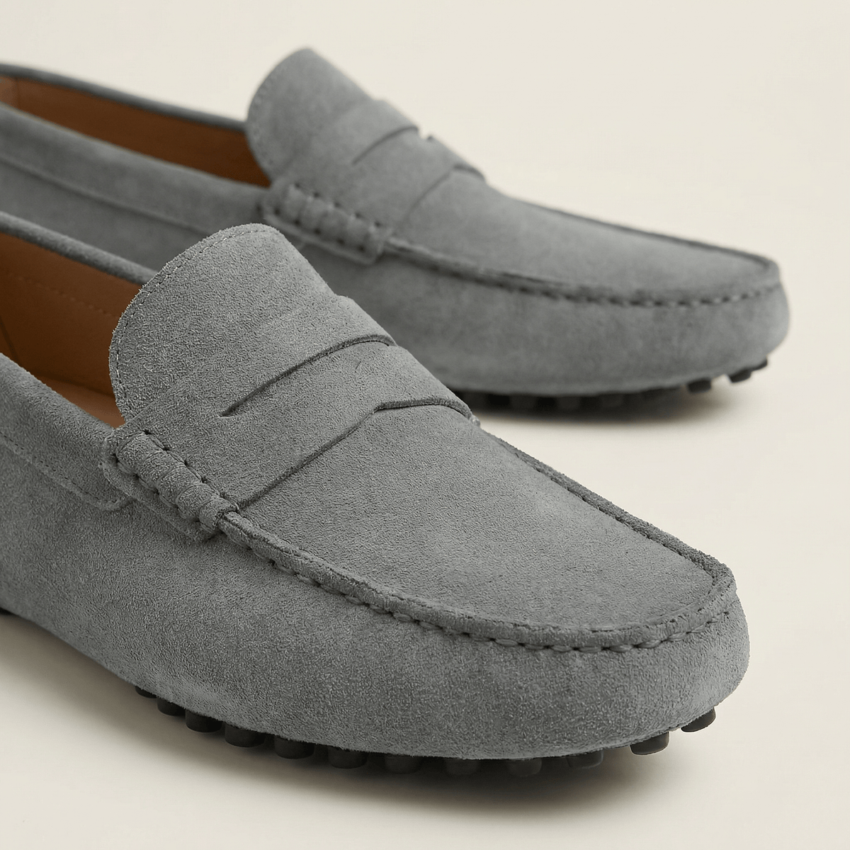 Mocassin Homme Souple en Cuir Suédé à Bande - image 28