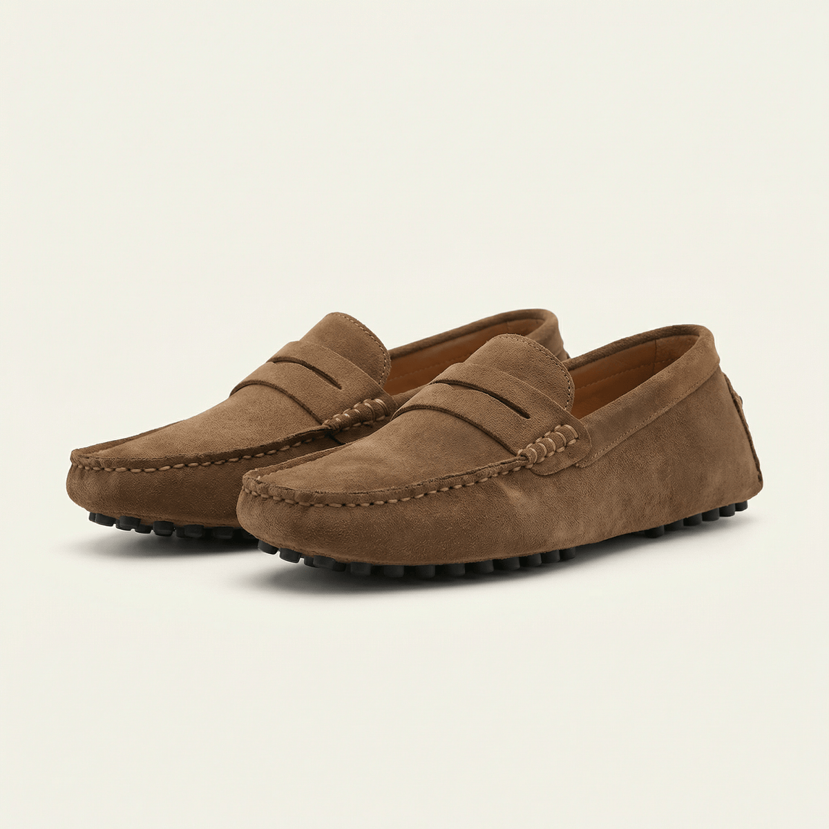 Mocassin Homme Souple en Cuir Suédé à Bande - image 32