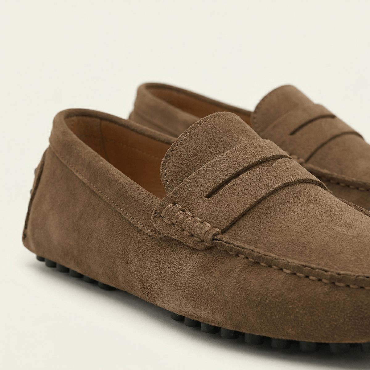 Mocassin Homme Souple en Cuir Suédé à Bande - image 33