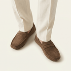 Mocassin Homme Souple en Cuir Suédé à Bande - image 34
