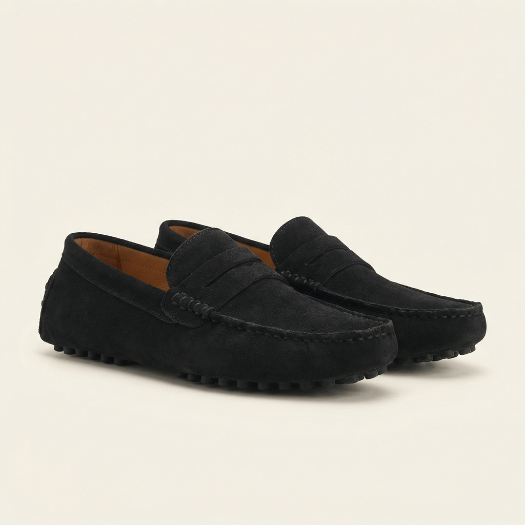 Mocassin Homme Souple en Cuir Suédé à Bande - image 37