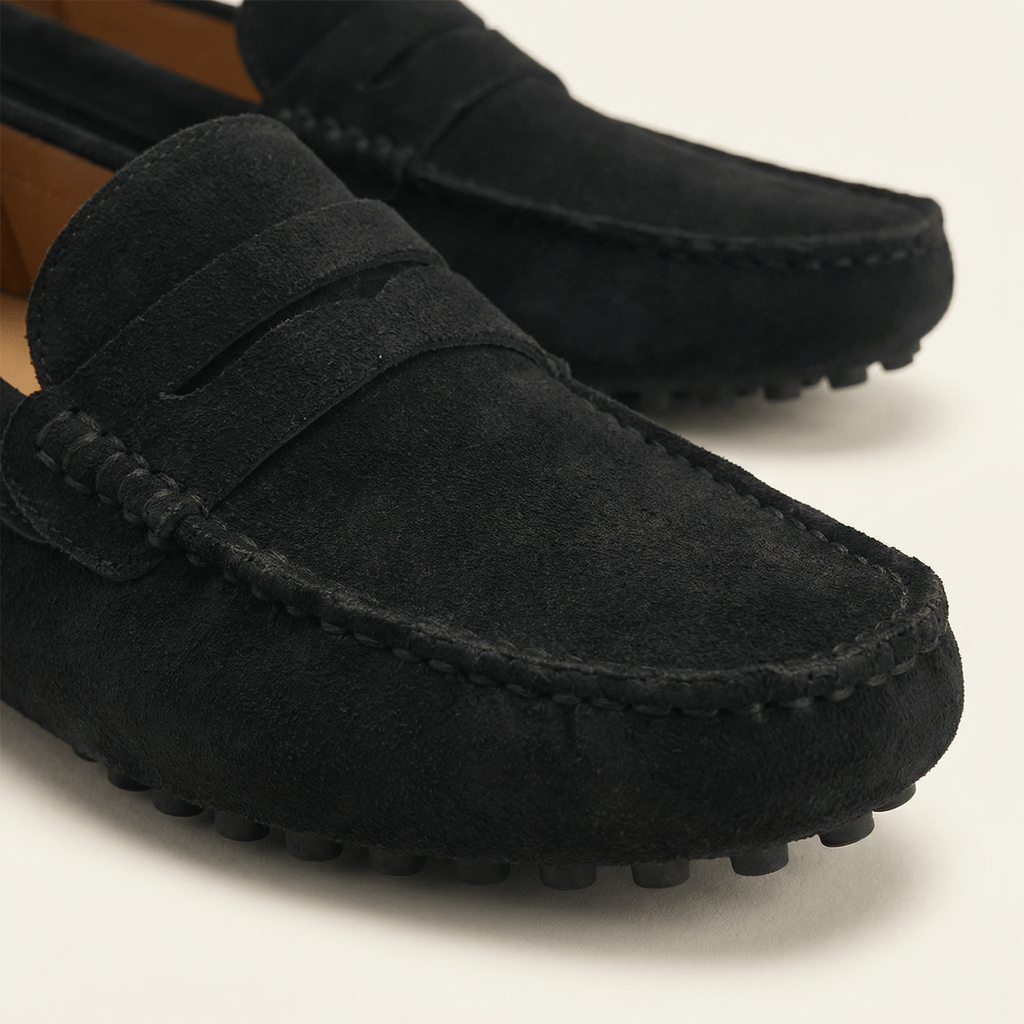Mocassin Homme Souple en Cuir Suédé à Bande - image 38