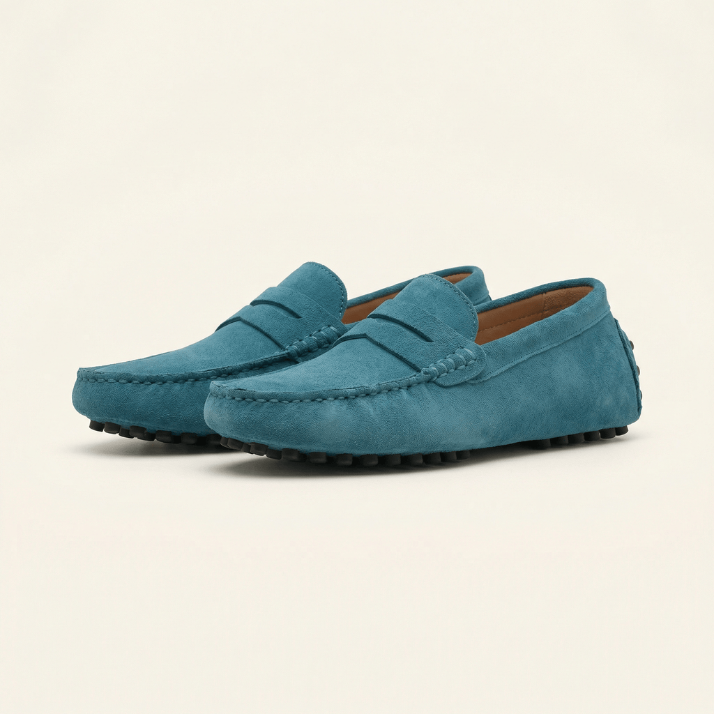 Mocassin Homme Souple en Cuir Suédé à Bande - image 42