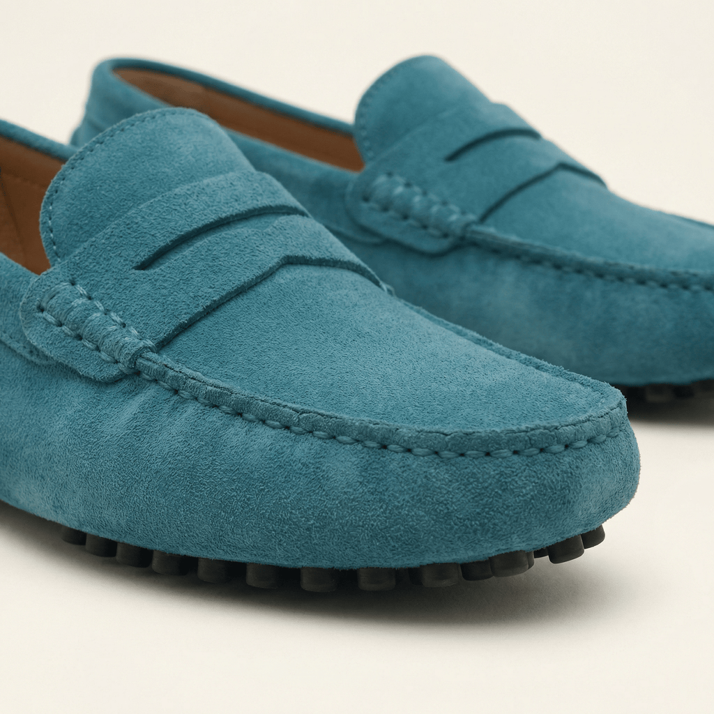 Mocassin Homme Souple en Cuir Suédé à Bande - image 43