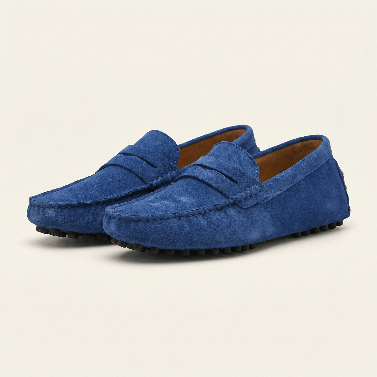 Mocassin Homme Souple en Cuir Suédé à Bande - image 47
