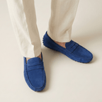 Mocassin Homme Souple en Cuir Suédé à Bande - image 49